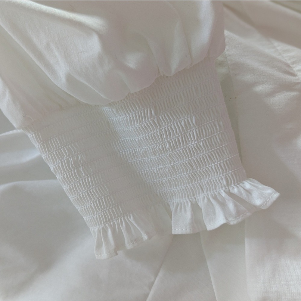 Cinq‎ A Sept Kacy Ruffle Wrap Dress Puff Sleeve Est Sz 4 White - Picture 11 of 13